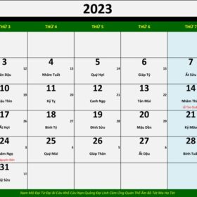 Lịch vạn sự excel 2023 (Lịch Âm Dương năm Quý Mão)